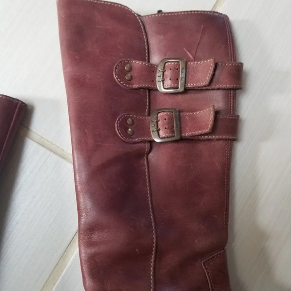 Fly London Mes 2 Petrol Leather Low Wedge Calf Boots Purple 37 - Picture 11 of 15